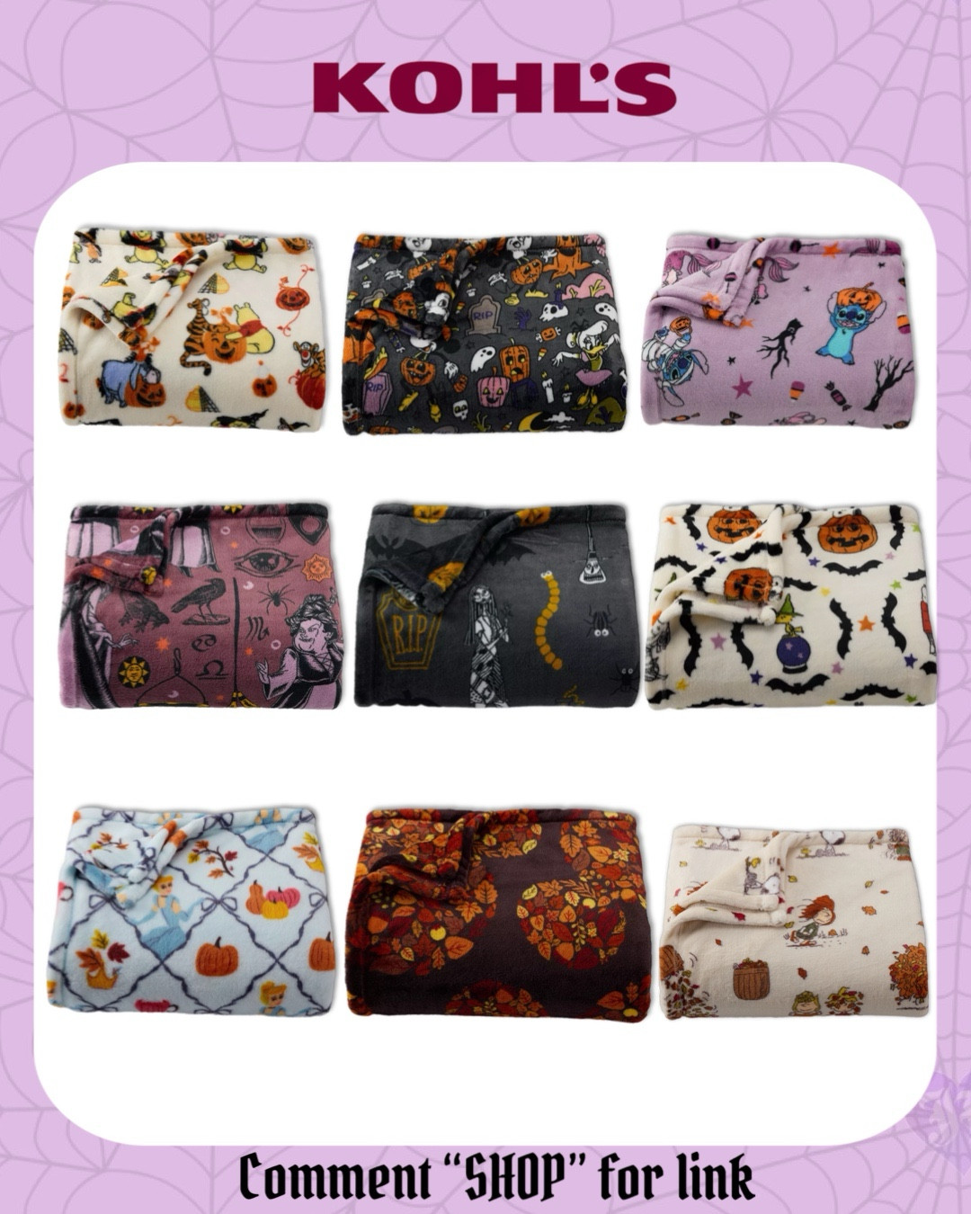 Halloween /Fall Blankets from Kohls 

#LTKSeasonal #LTKautumn #LTKSaleAlert