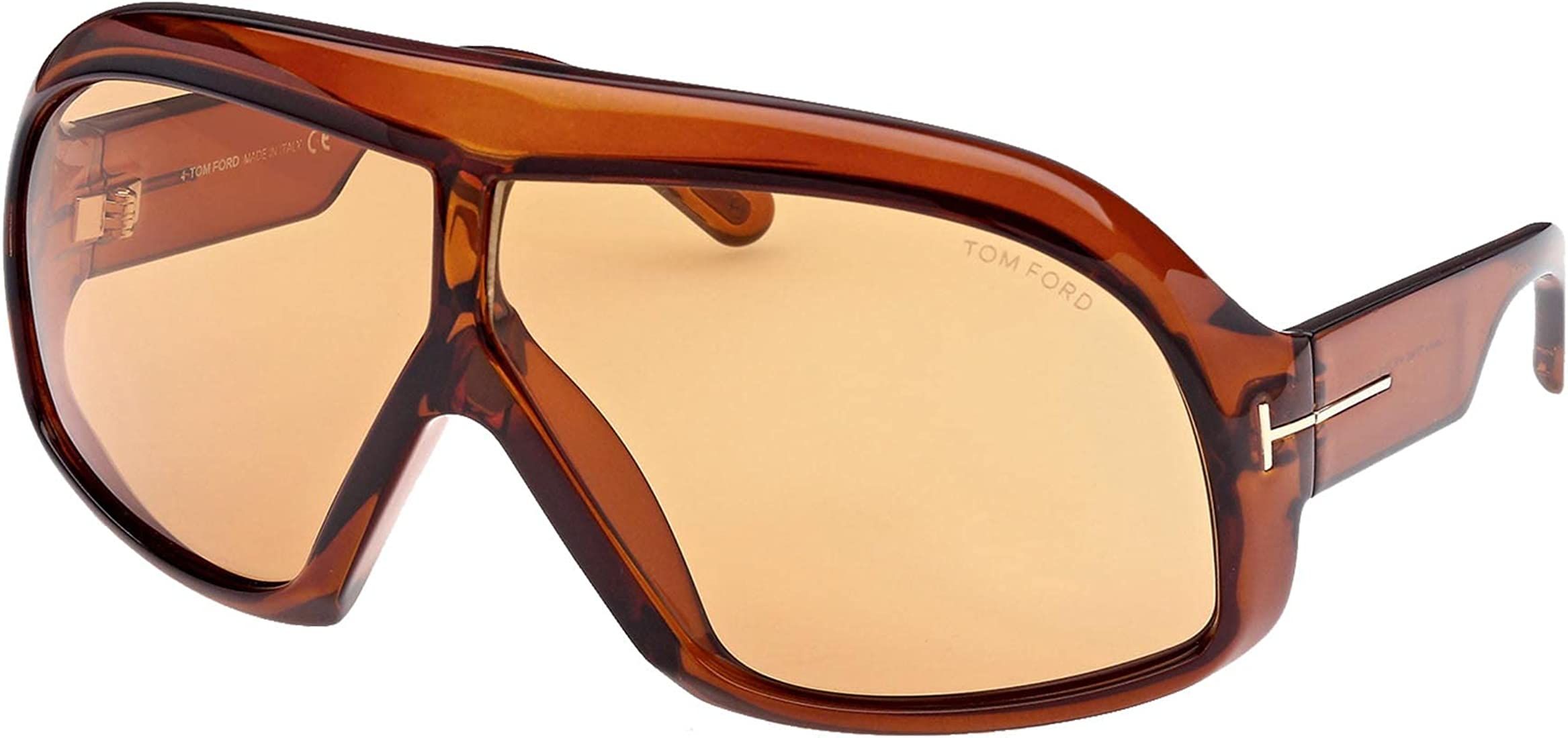 Tom Ford CASSIUS-02 FT 0965 Shiny Light Brown/Light Brown 78/4/125 unisex Sunglasses | Amazon (US)