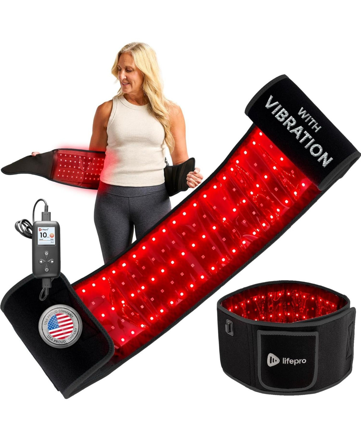 LifePro Red Light Therapy Belt – Near Infrared & Red Light for Muscle Relaxation, Inflammation & Circulation - Black | Macy's