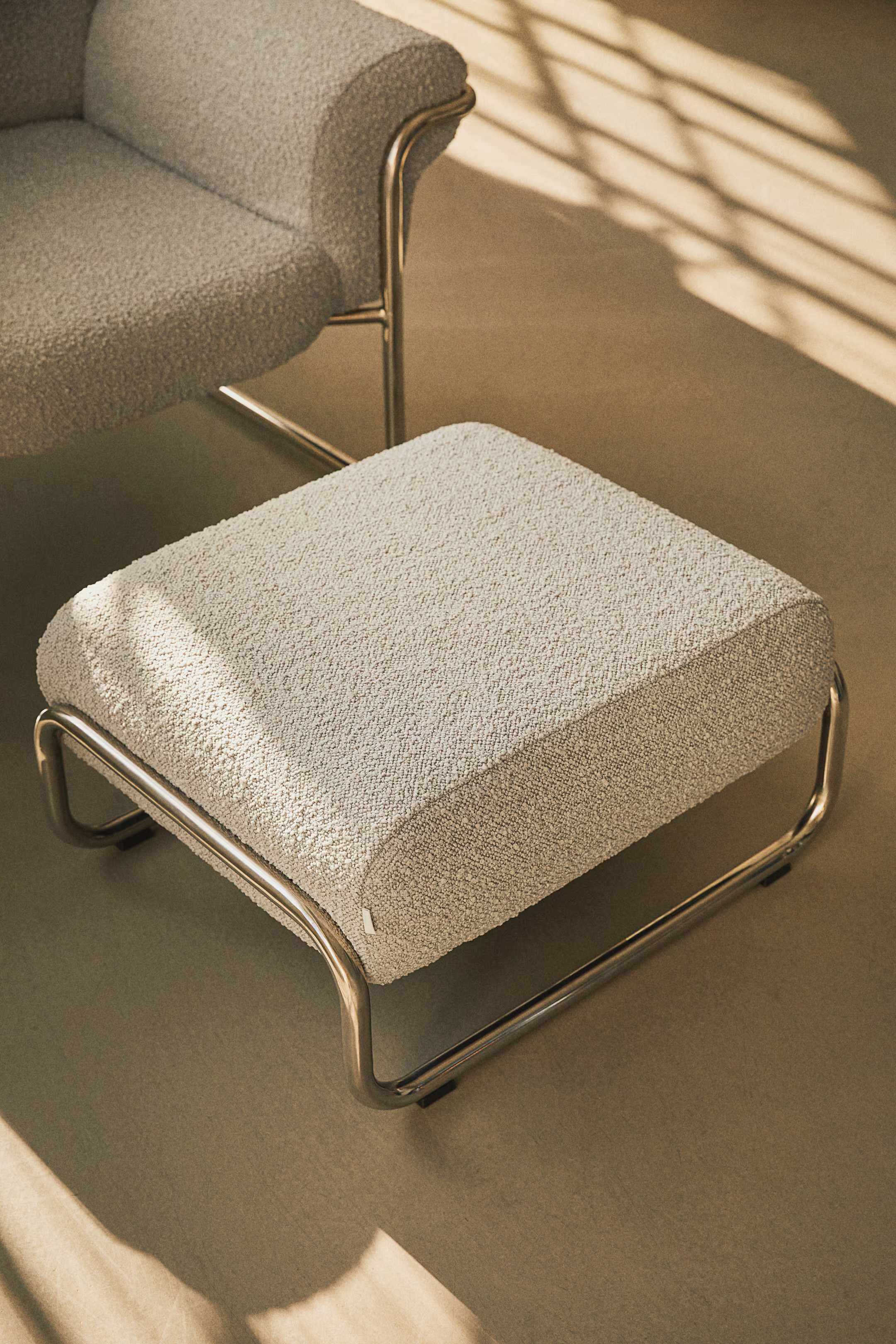 Bouclé Foot Stool - Beige - Home All | H&M US | H&M (US + CA)