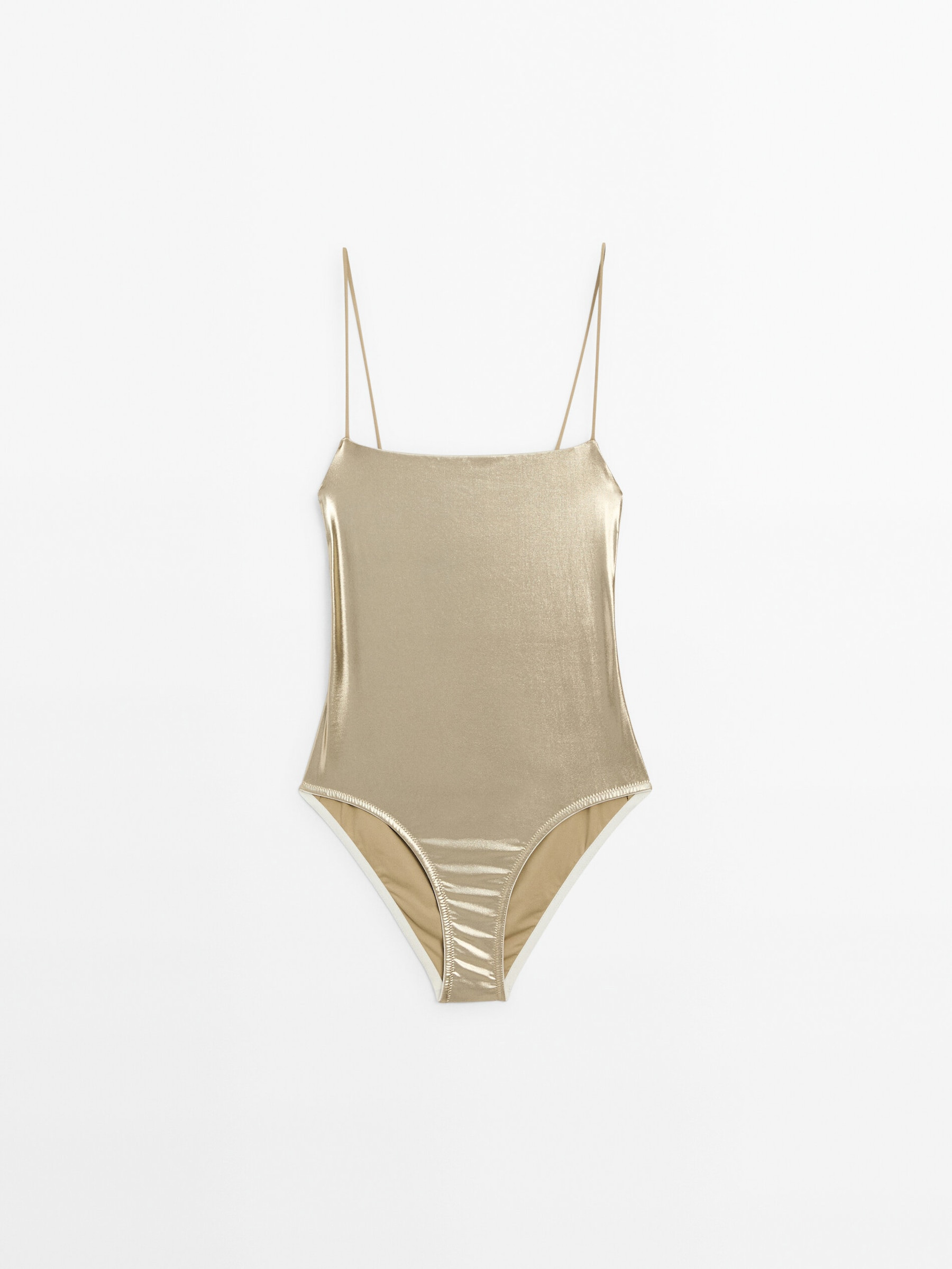 Swimsuit with thin straps | Massimo Dutti UK