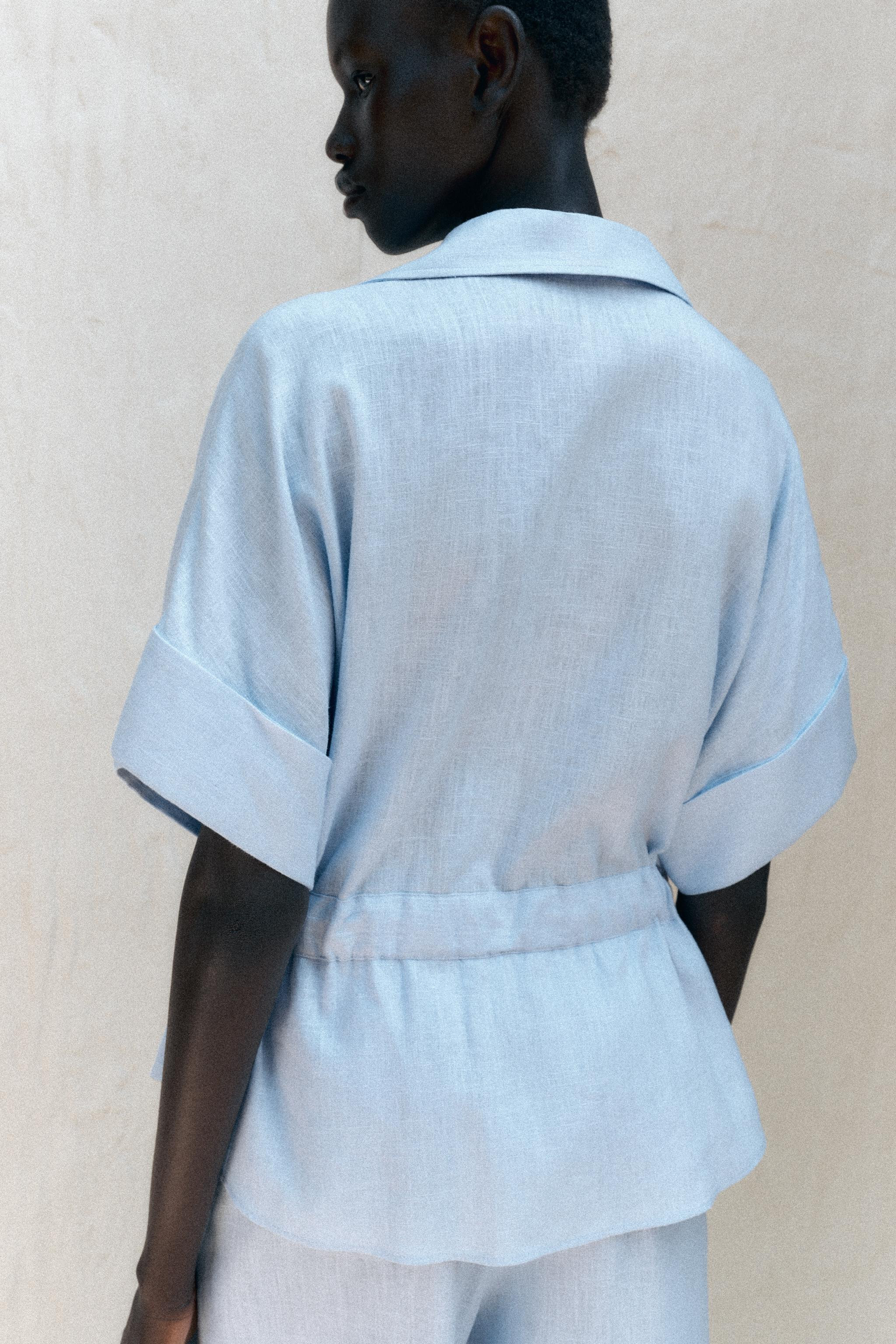 LINEN BLEND SAFARI SHIRT | Zara US