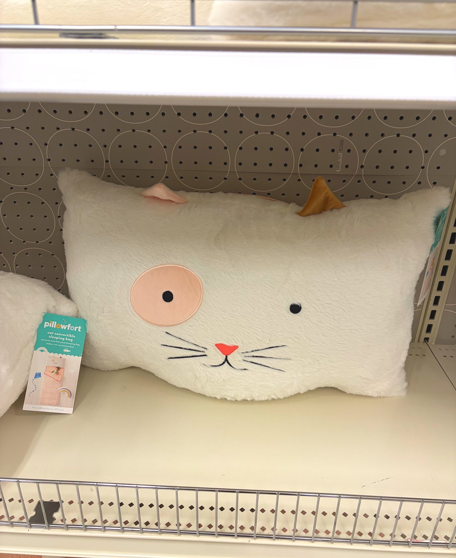 So adorable!  I love this cute cat pillow!  Perfect for kids’ rooms or kids at heart!  

Decorative kids bed pillow 
Cat face pillow
Target Pillowfort 
Cute pillows for children’s rooms