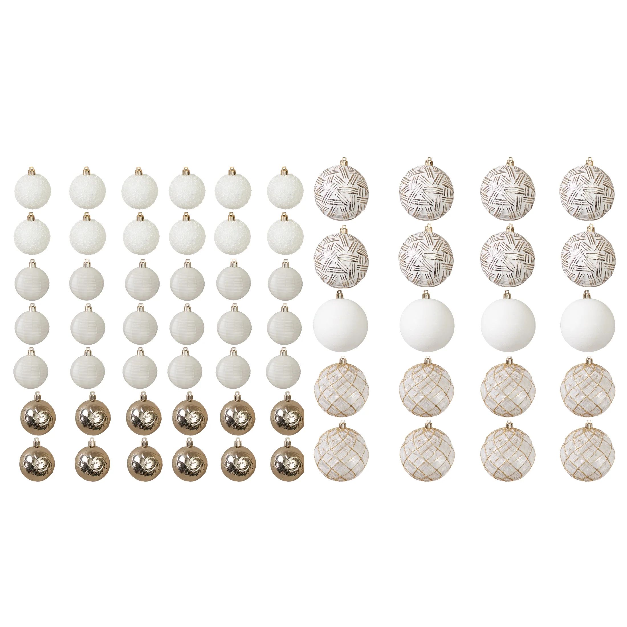 My Texas House, White and Gold Shatterproof Ornaments, 62 Count | Walmart (US)