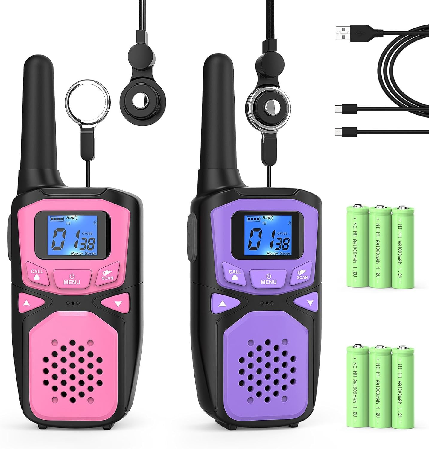 Walkie Talkies for Kids Rechargeable, 2 Pack Long Range Walkie-Talkie for Small 2 Way Radio Hands... | Amazon (US)