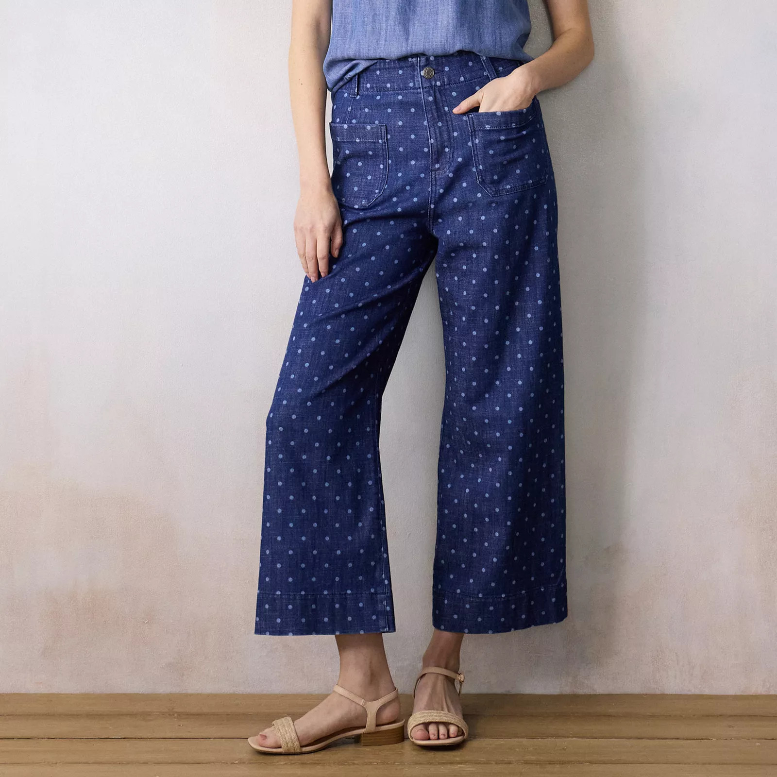 Women's LC Lauren Conrad Super High-Rise Wildflower Wide Leg Cropped Pants | Kohl's