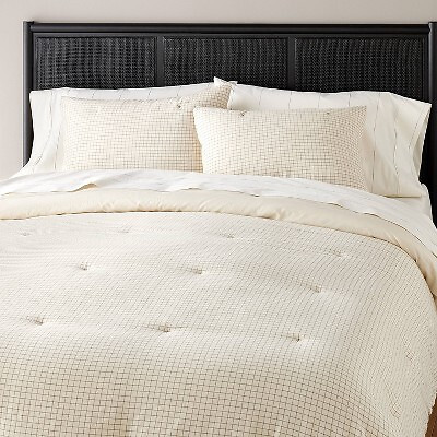 3pc King Mini Grid Stitch Comforter Bedding Set Railroad Gray - Hearth  | eBay | eBay US