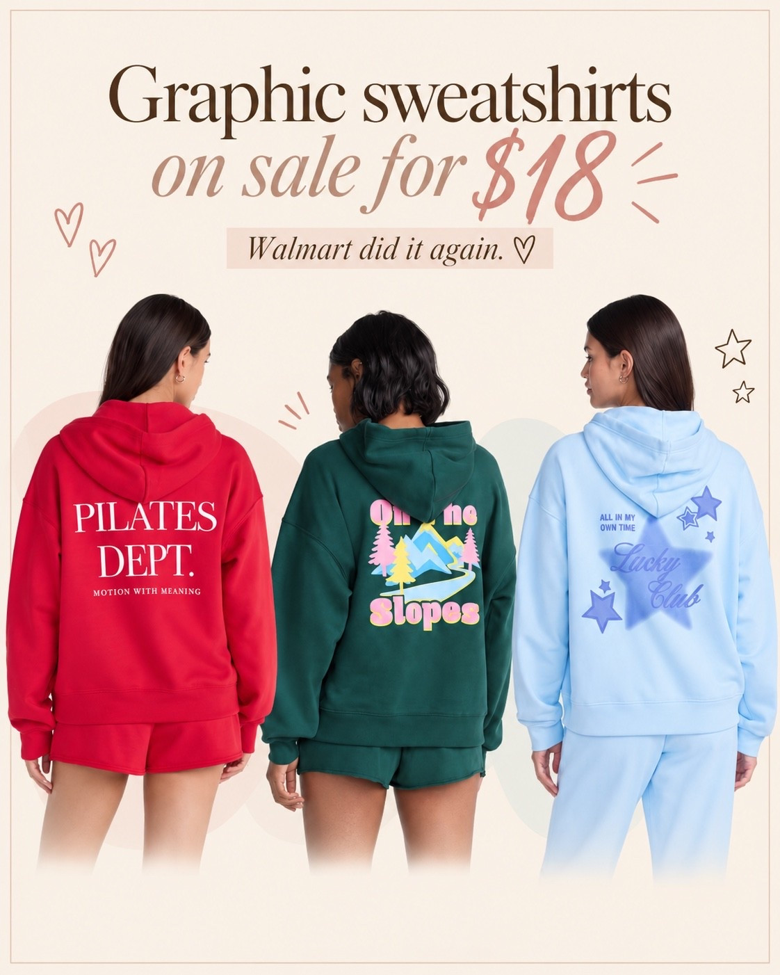 These cute graphic sweatshirts under $18!!