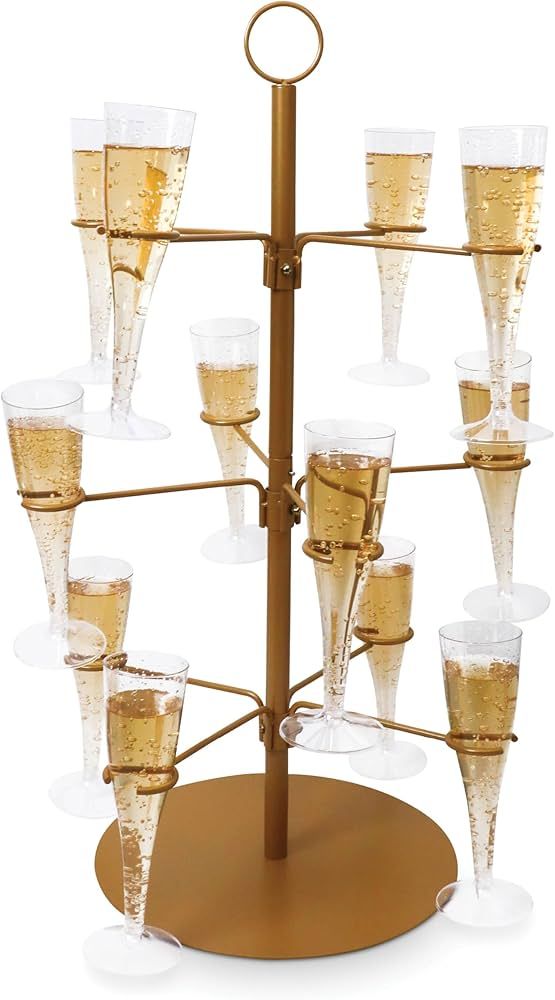 Cocktail Tree Stand, Wine Glass Flight Tasting Display for Drinks, 3 Tier - 12 Holders for Champa... | Amazon (US)