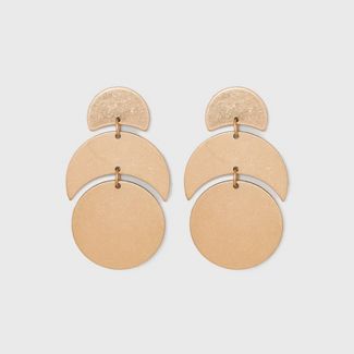 Crescent and Medallion Post Drop Earrings - Universal Thread™ Gold | Target