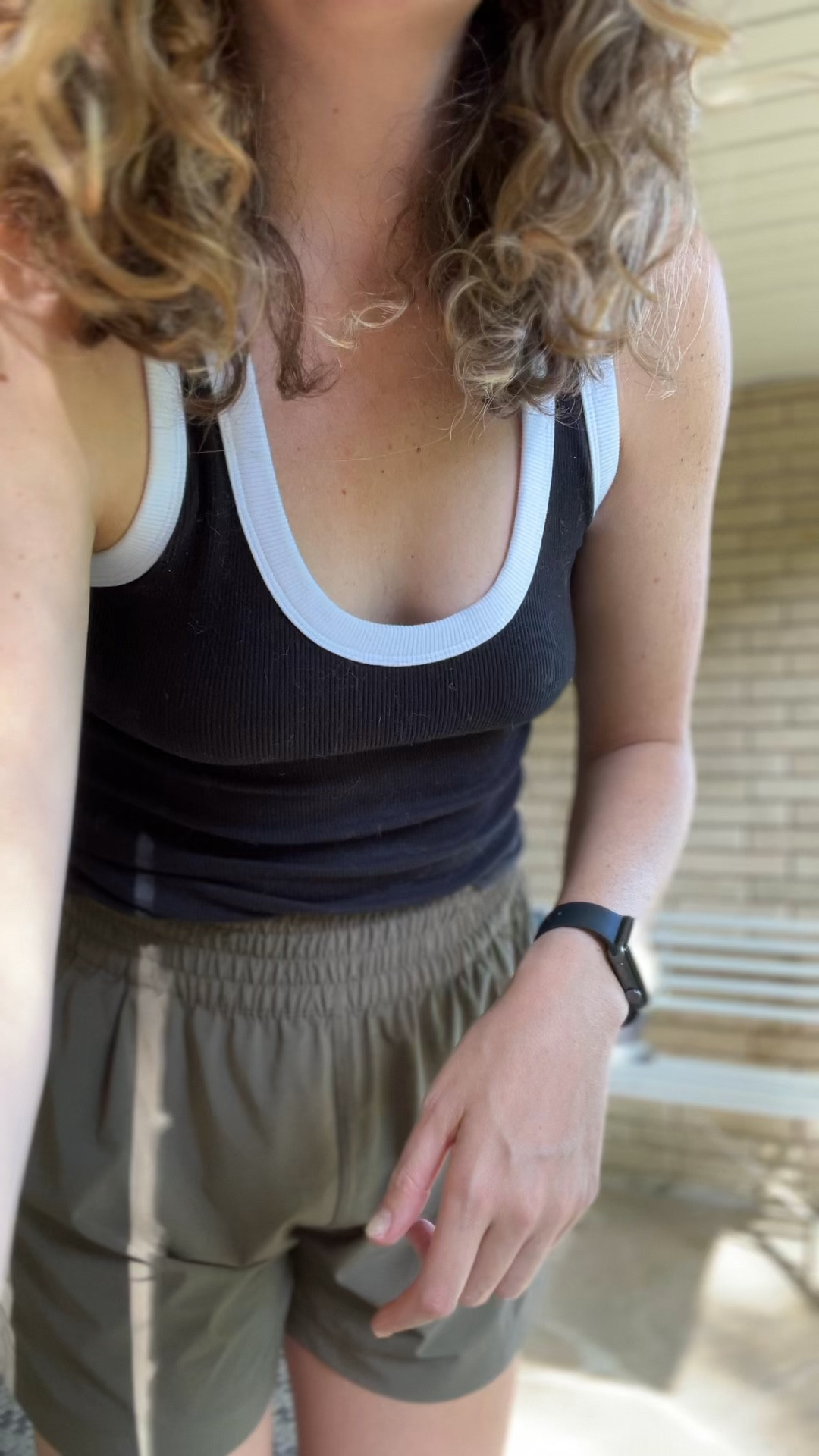 Easy summer outfit to throw on and go! I feel like everything is TTS. Shorts come in multiple colors and the tank also comes in multiple colors. Search Poshmark for Dalmatian sandals or slides (from Aerie years ago) for shoes. 

#LTKFindsUnder100 #LTKActive #LTKSeasonal