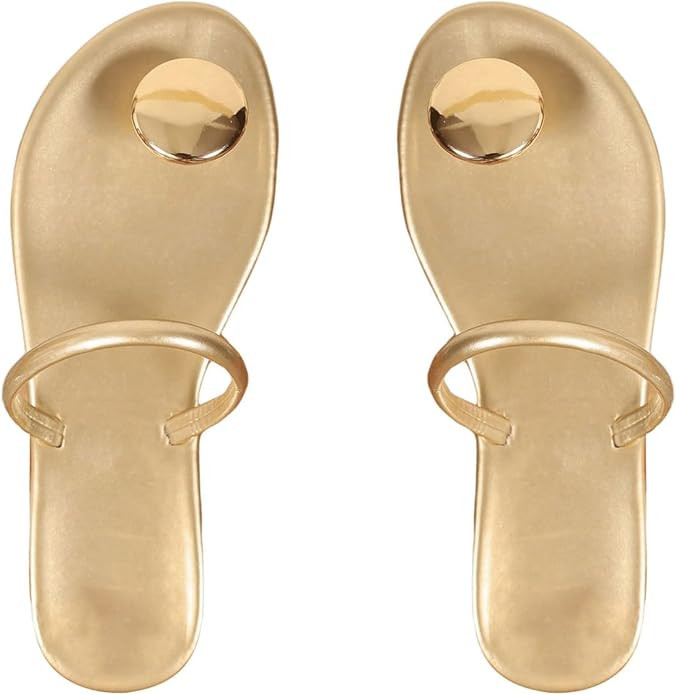 Verdusa Women's Dressy Flat Sandals Flip Flop Casual Summer Thong Beach Sandal | Amazon (US)