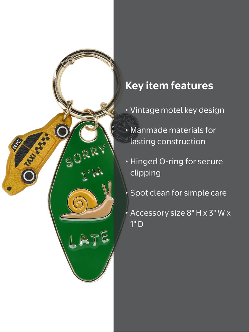 No Boundaries Women's Motel Key Bag Charm, Emerald Green | Walmart (US)
