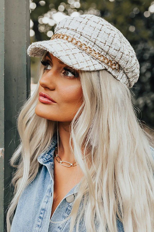 East Side Sips Tweed Hat In White • Impressions Online Boutique | Impressions Online Boutique