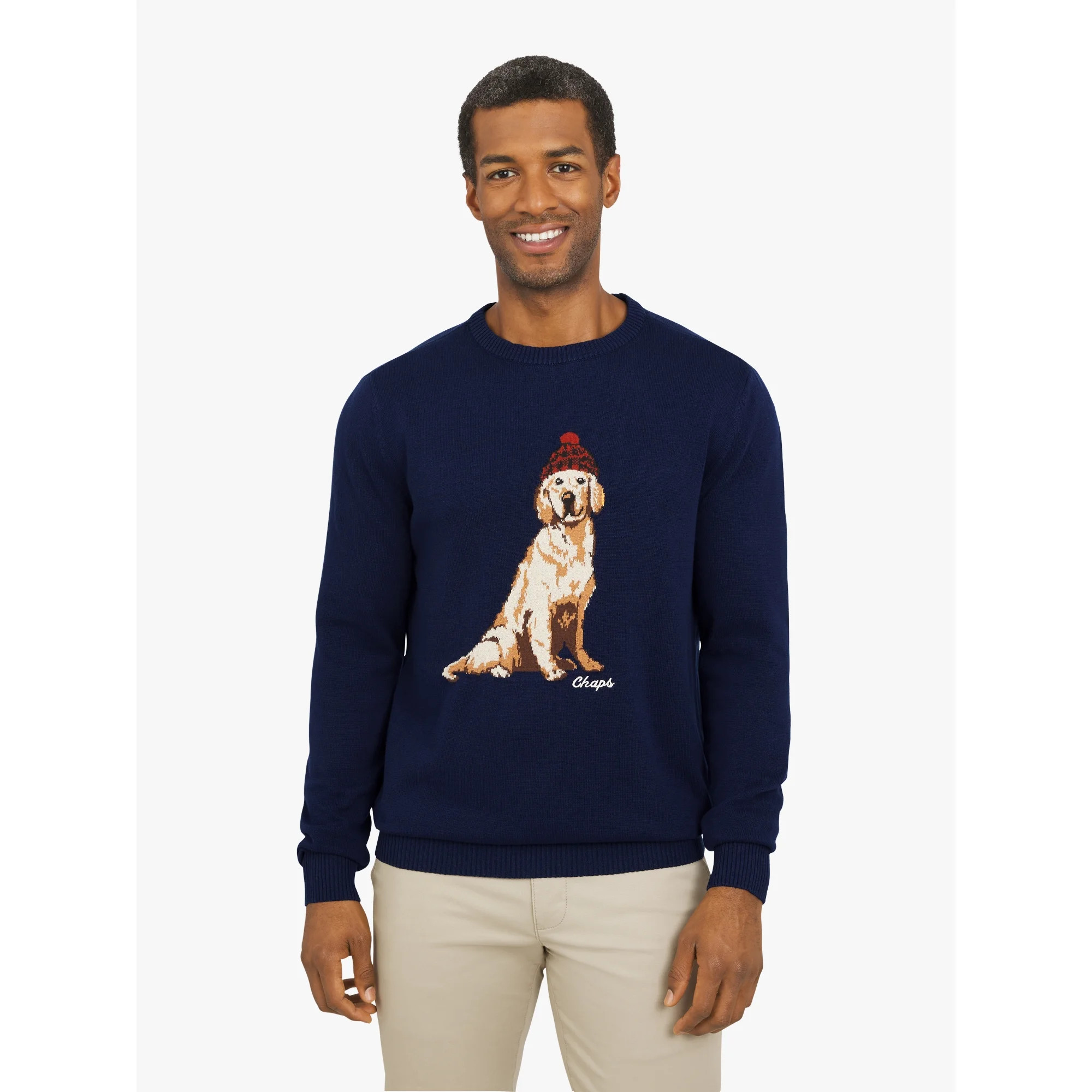 Chaps Men's & Big Men's Cotton Novelty Holiday Crewneck Sweater, Sizes S-3XL - Walmart.com | Walmart (US)