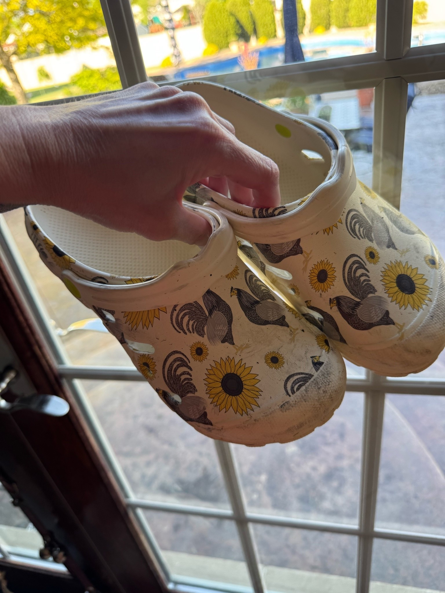 Yes. These are in fact my chicken gardening shoes.