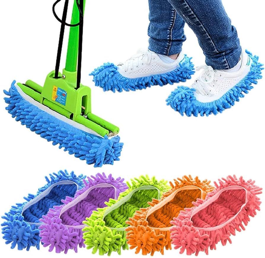 Cosywell Mop Slippers Shoes Cover Dust Duster Slippers Cleaning Floor House Washable 10 PCS 5 Pai... | Amazon (US)