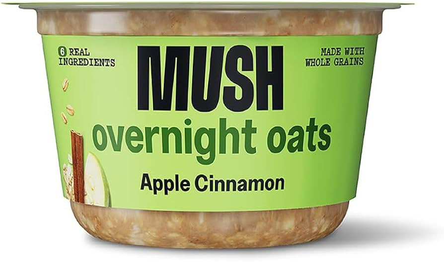 MUSH Overnight Oats - Apple Cinnamon - Good Source of Fiber, Non-GMO, Dairy Free, Gluten Free, 5o... | Amazon (US)