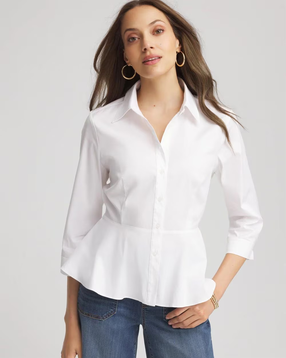 Peplum Poplin Shirt | Chico's