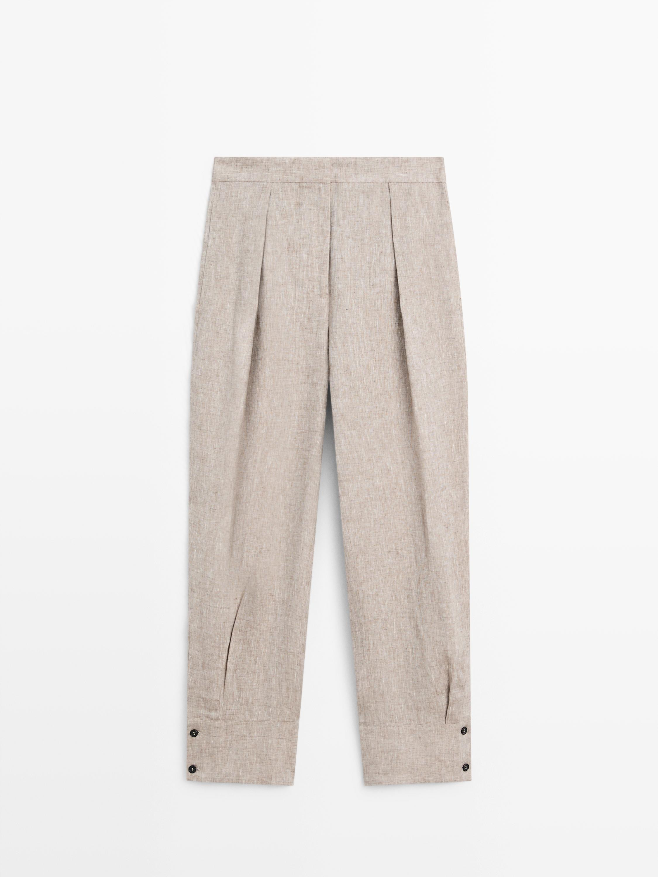 Kostuumbroek met gespdetails | Massimo Dutti NL