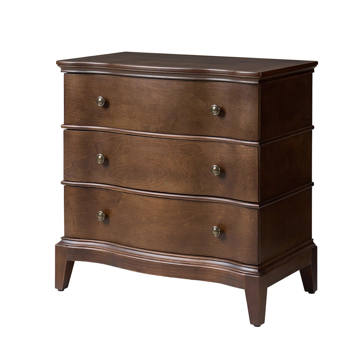 Arelys Transitional 28"W Curved 3-Drawer End Table with Charging Station and Simple Assembly | Wayfair North America