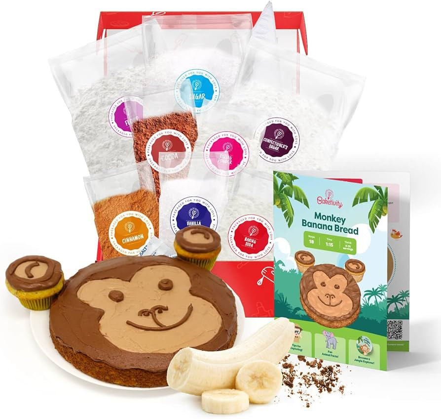 BAKETIVITY Monkey Banana Bread | Banana Cake Kids Baking Set for Girls & Boys | Baking Set for Ki... | Amazon (US)