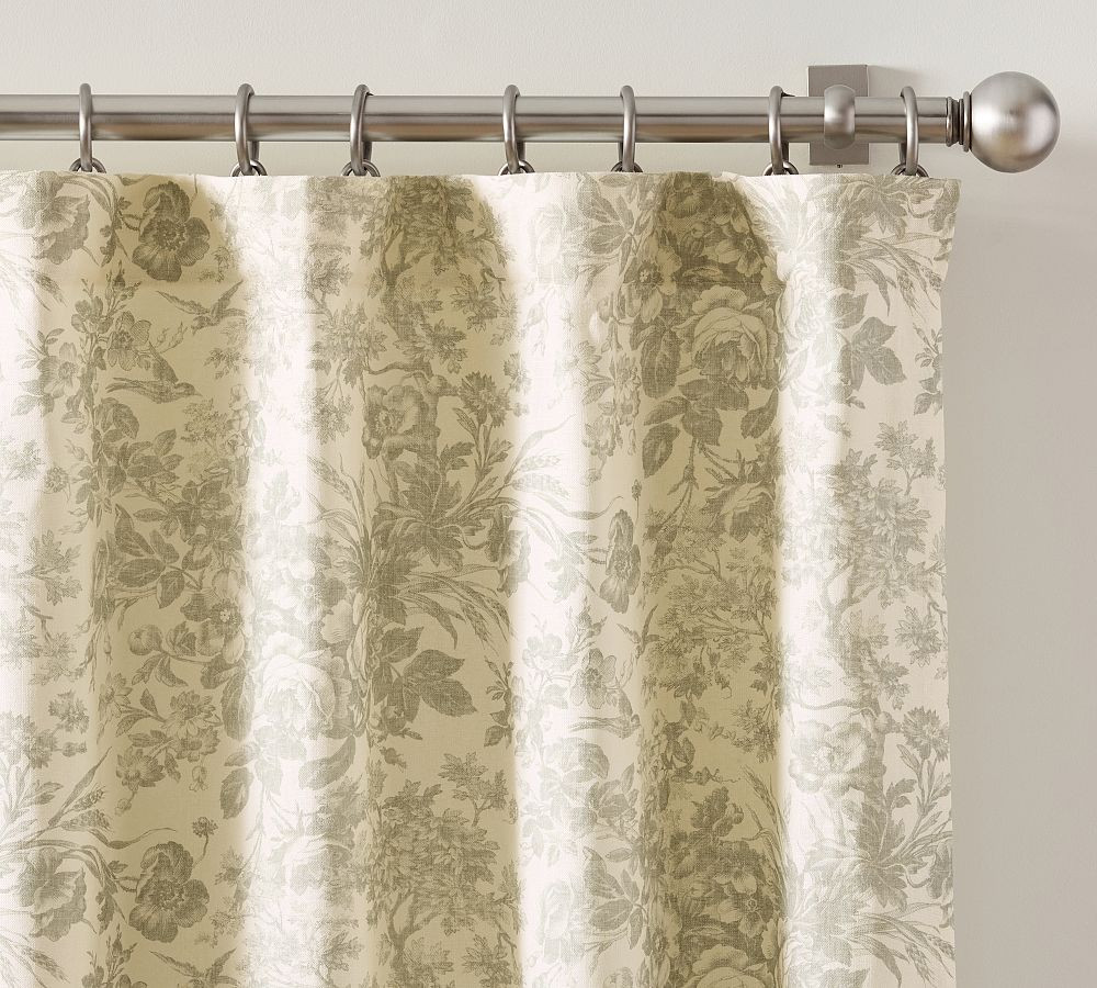 Sorrel Toile Linen Cotton Blackout Curtain | Pottery Barn (US)