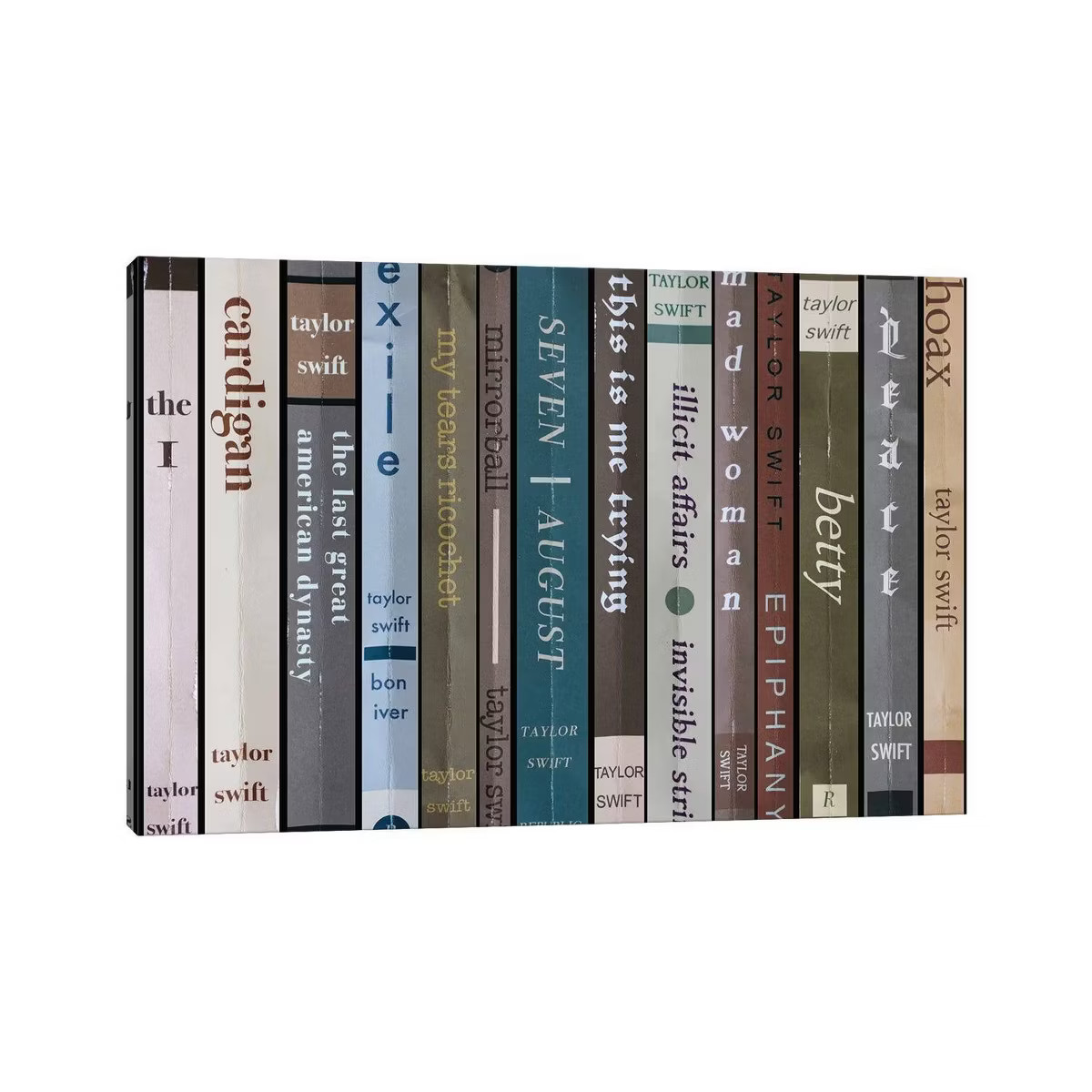 12" x 18" x 1.5" Taylor Swift Folklore as Books by Jordan Bolton Unframed Wall Canvas - iCanvas: ... | Target