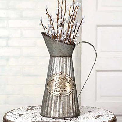 Colonial Tin Works Decorative Tall Pitcher With Handle For Artificial Dried Flowers or Kitchen Ut... | Amazon (US)