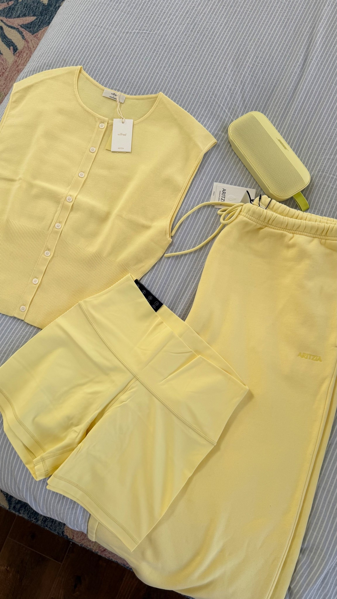 Butter yellow 🧈🌼💛 my aritzia spring picks and new Bose speaker 

#LTKgrwm #LTKSeasonal #LTKootd