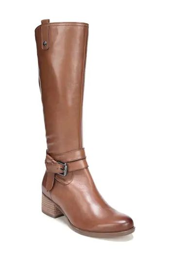 Women's Naturalizer Dev Buckle Strap Boot, Size 5.5 Wide Calf M - Brown | Nordstrom