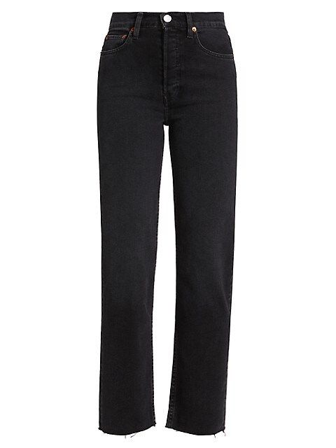 Re/done 70s Stove Pipe High-Rise Stretch Crop Jeans | Saks Fifth Avenue