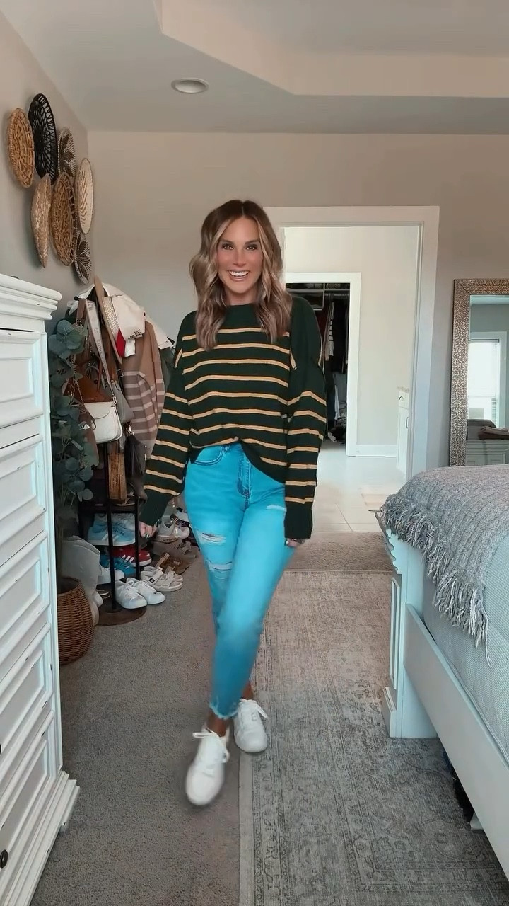 I’m obsessed with this cozy sweater for fall! 🍂 I have it in so many colors, but this geeen and yellow combo is perfect for the season. Paired it with my favorite Amazon jeans and comfy sneakers, but it’s super easy to dress up with cute booties too! 👢

#LTKStyleTip #LTKSeasonal