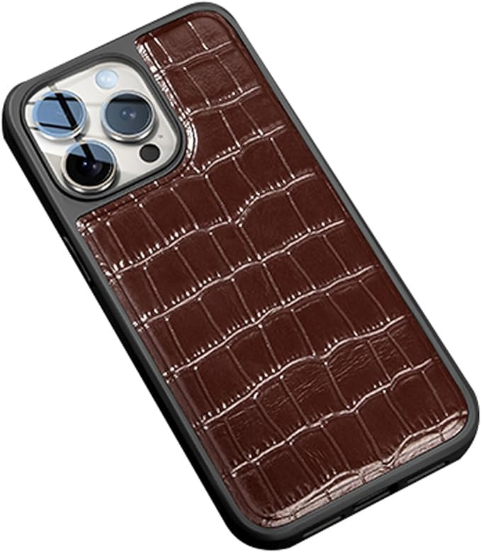 Coque pour iPhone 15 Plus 14 Pro Max 13, Motif Crocodile, Cuir véritable, Chargement sans Fil, C... | Amazon (FR)