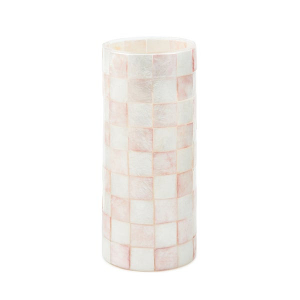 MacKenzie-Childs Rosy Check Capiz Small Vase | MacKenzie-Childs