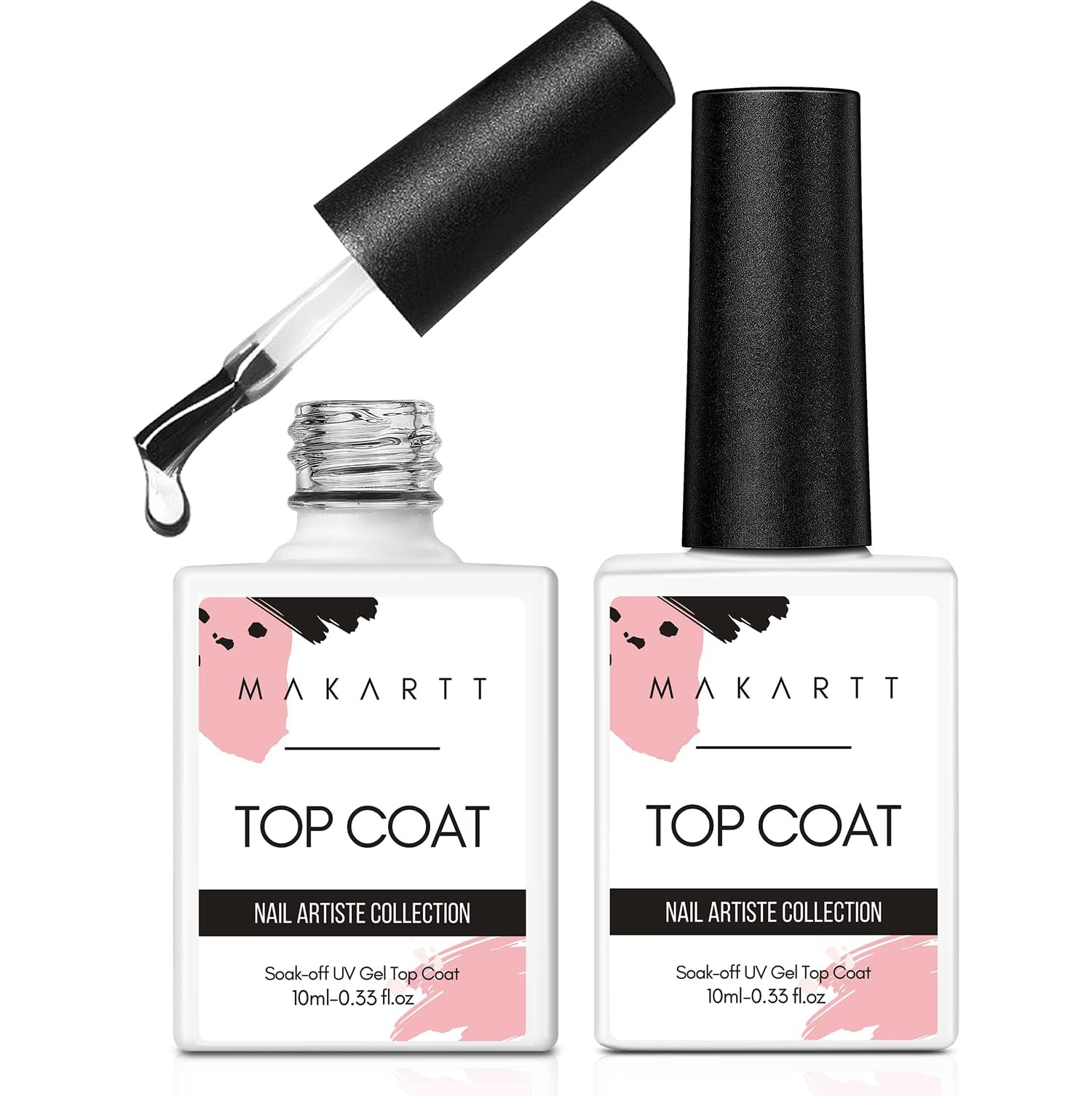 Makartt Gel Top Coat - 2 PCS No Wipe Top Coat Gel Nail Polish High Glossy Shine Finish Long Lasti... | Amazon (US)