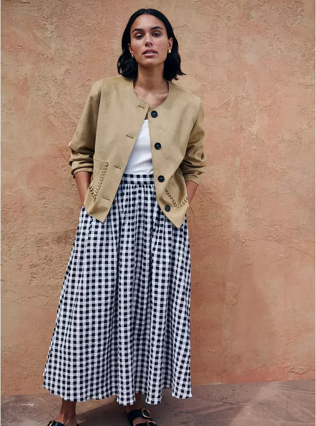 Gingham Printed Co-ord Midaxi Full Skirt 18 | Tu Clothing