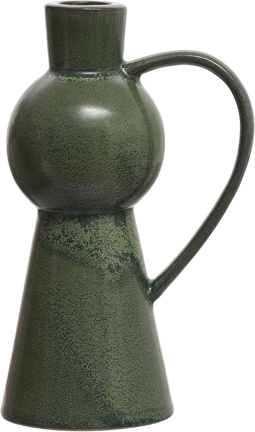 Bloomingville Stoneware Handle, Reactive Glaze, Green (Each One Will Vary) Taper Holder | Amazon (US)