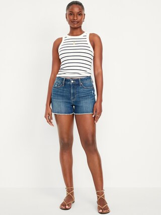 Curvy High-Waisted OG Jean Cut-Off Shorts -- 3-inch inseam | Old Navy (CA)