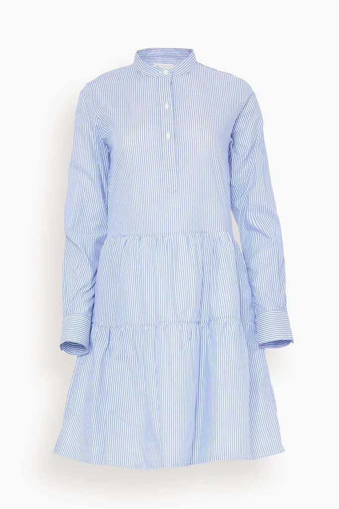 Ali Tier Shirtdress in Blue Bengal Stripe | Hampden Clothing