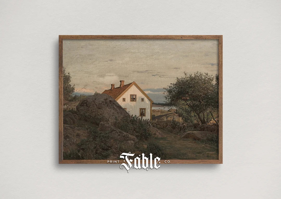 Country Homestead Landscape Painting | Vintage Farmhouse Wall Decor | Printable Art | Digital Dow... | Etsy (US)