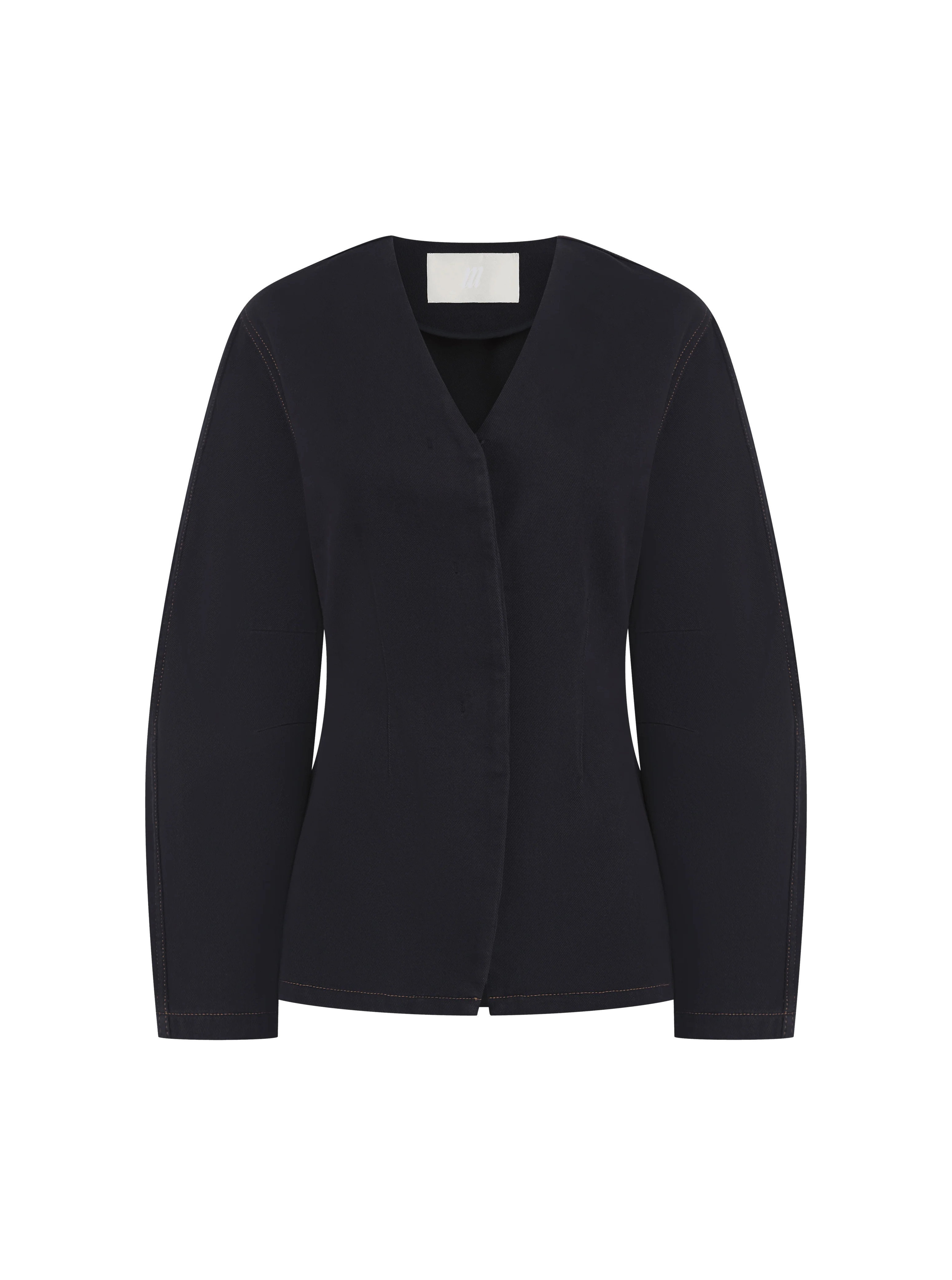 Balloon Sleeve Blazer - Navy | Maebe