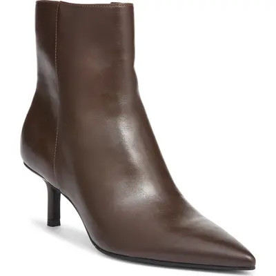 Open Edit Ember Faux Leather Short Boot in Brown Chocolate at Nordstrom, Size 11 | Nordstrom