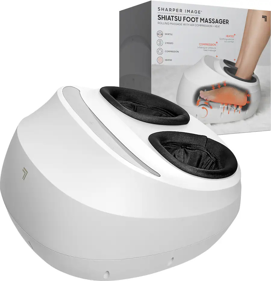 Sharper Image - Shiatsu Foot Massager - White | Best Buy U.S.
