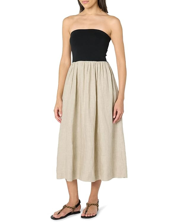 The Drop Women's Hellen Strapless Mixed Media Maxi Dress | Amazon (US)