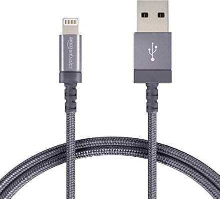AmazonBasics Nylon Braided Lightning to USB A Cable, MFi Certified Apple iPhone Charger, Dark Gra... | Amazon (US)