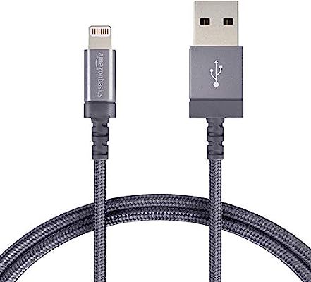 AmazonBasics Nylon Braided Lightning to USB A Cable, MFi Certified Apple iPhone Charger, Dark Gra... | Amazon (US)