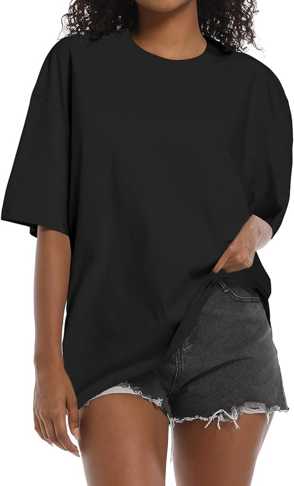 Womens Washed Vintage Oversized T-Shirt Baggy Workout Tops Short Sleeve Cotton Tshirts Streetwear... | Amazon (US)