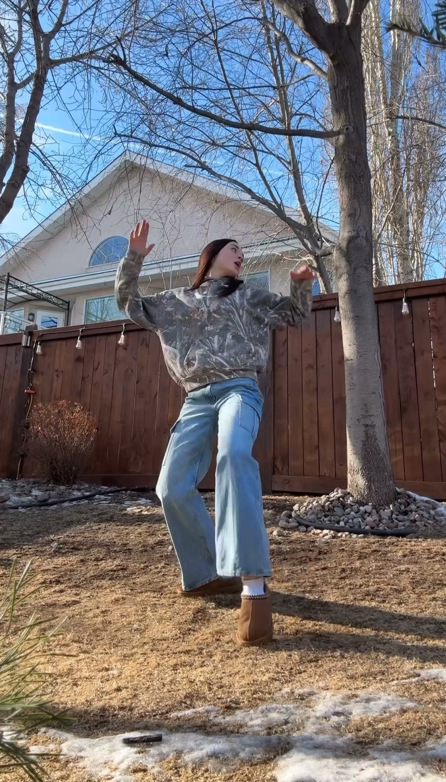 little dance outside🤍 had to match the trees haha! 

#camohoodie
#camo 


#LTKU #LTKstyletip #LTKSeasonal