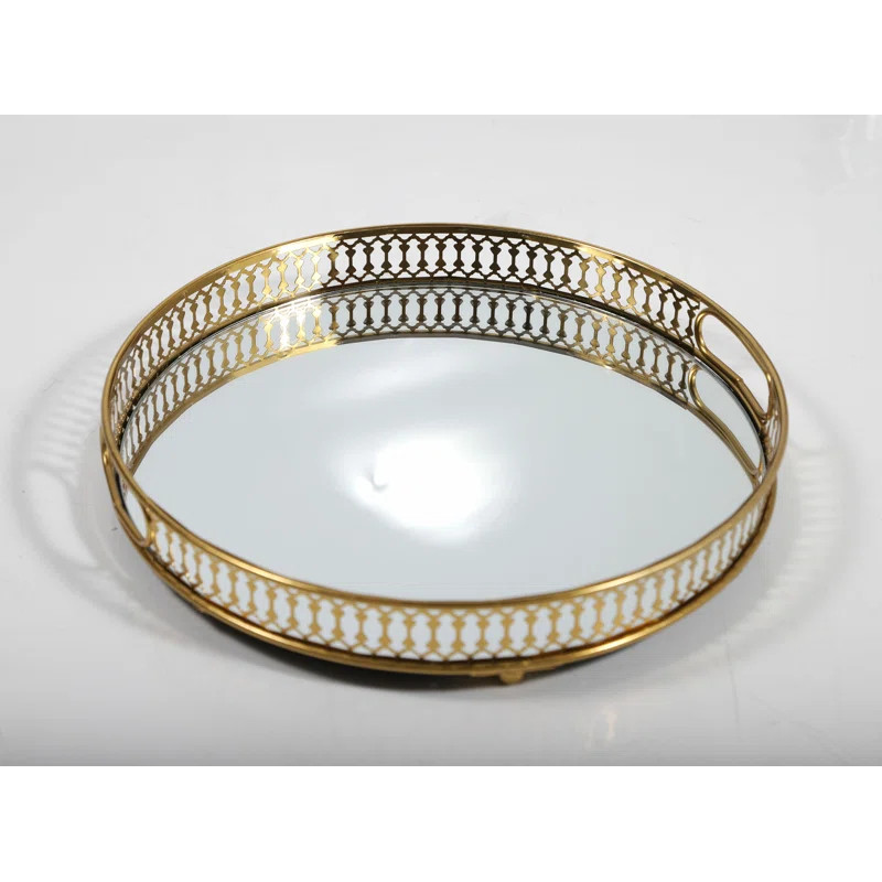 Everly Quinn Vintage Metal Round Mirror Surface Tray "& Reviews" | Wayfair | Wayfair North America